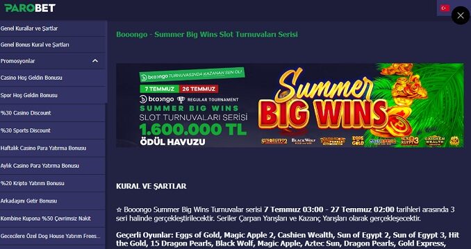 Parobet Summer Big Wins Turnuvası