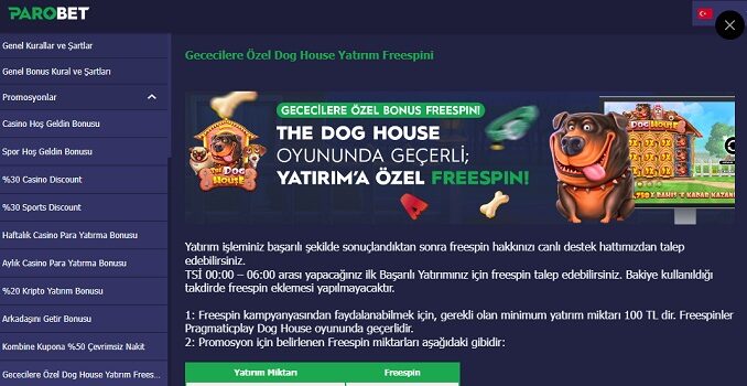 Parobet Geceye Özel Bonus