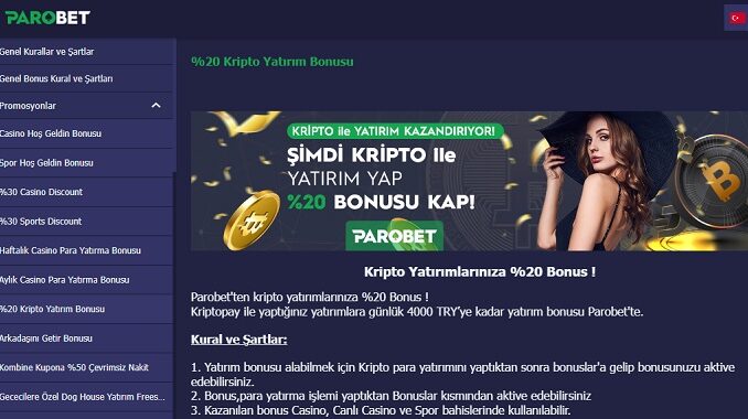 Parobet Kripto Bonusu