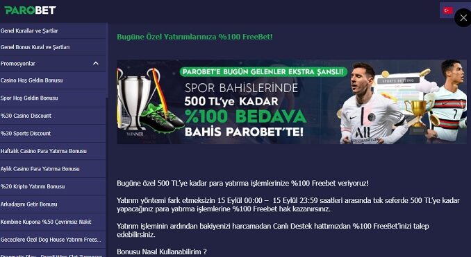 Parobet % 100 Freebet