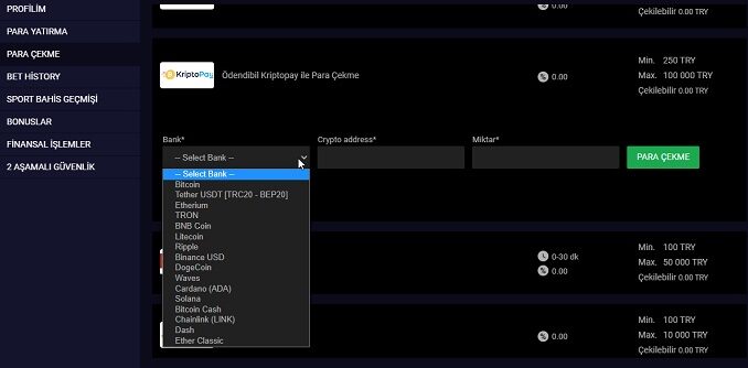 Parobet Kriptopay Para Çekimi