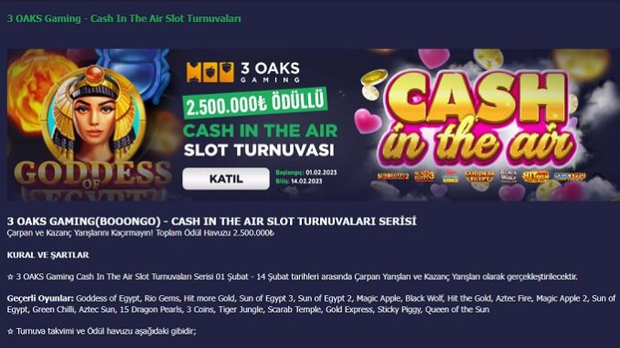 Parobet Cash In The Air Turnuvası