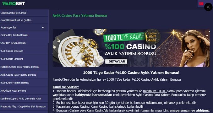 Parobet Aylık Casino Bonusu